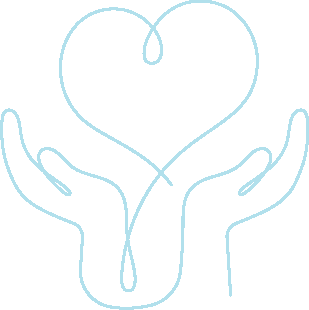 drawing of hands holding a heart